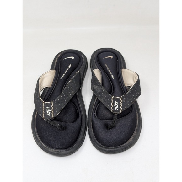 Nike Comfort Footbed Thong Flip Flops Womens Size 7 Sandals Black 354925-011 - Picture 2 of 6